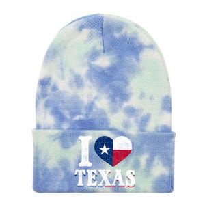 I Love Texas Flag Heart Proud Patriotic Texan Texas Great Gift Tie Dye 12in Knit Beanie