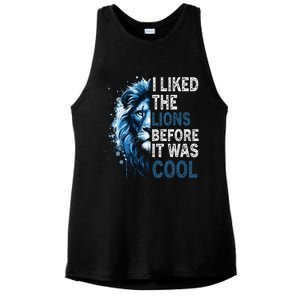 I Liked The Lions Before It Was Cool Ladies PosiCharge Tri-Blend Wicking Tank