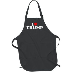 I Love Trump Heart Full-Length Apron With Pockets