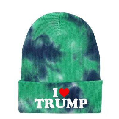 I Love Trump Heart Tie Dye 12in Knit Beanie