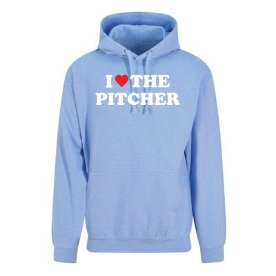 I Love The Pitcher Baseball Softball Funny Dad Mom Great Gift Unisex Surf Hoodie