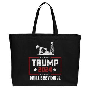 I Love Trump 2024 Drill Baby Drill Cotton Canvas Jumbo Tote