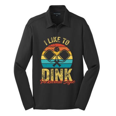 I Like To Dink Pickleball Silk Touch Performance Long Sleeve Polo