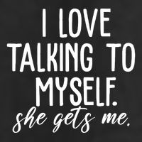 I Love Talking To Myself She Gets Me Funny 7 Panel Mesh Trucker Snapback Hat