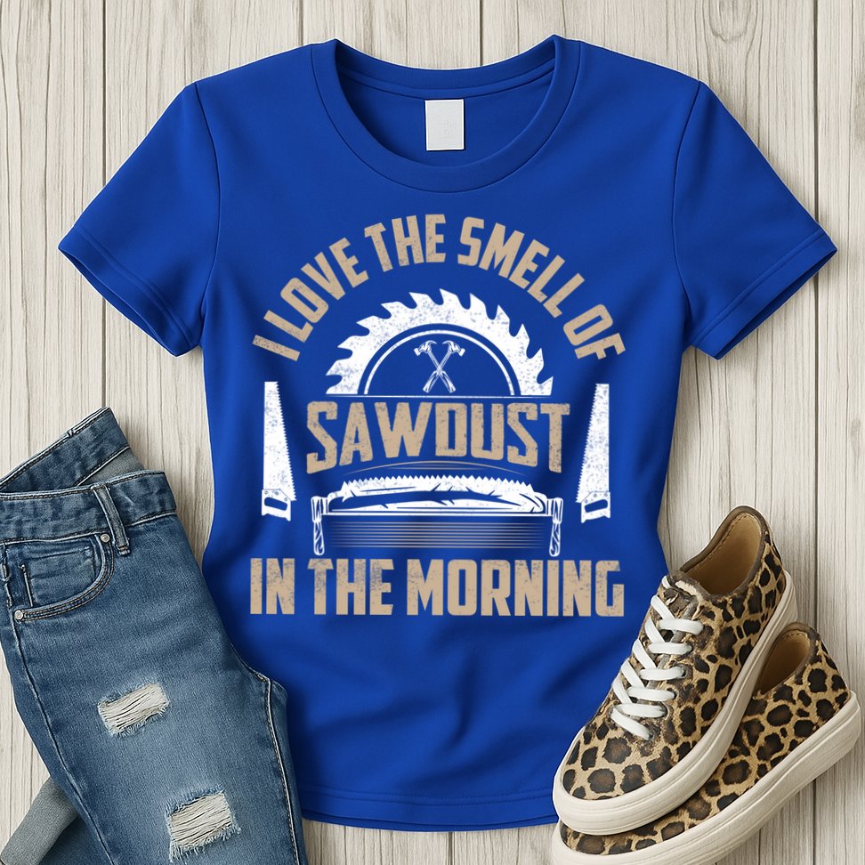 I Love The Smell Of Sawdust In The Morning Saw Carpenter Meaningful Gift Womens T-Shirt