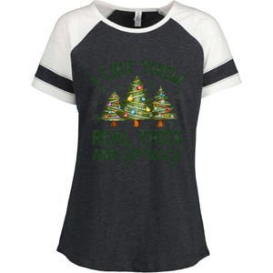 I Like Them Real Thick And Sprucey Christmas Tree Funny Enza Ladies Jersey Colorblock Tee