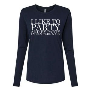 I LIKE TO PARTY Womens Cotton Relaxed Long Sleeve T-Shirt