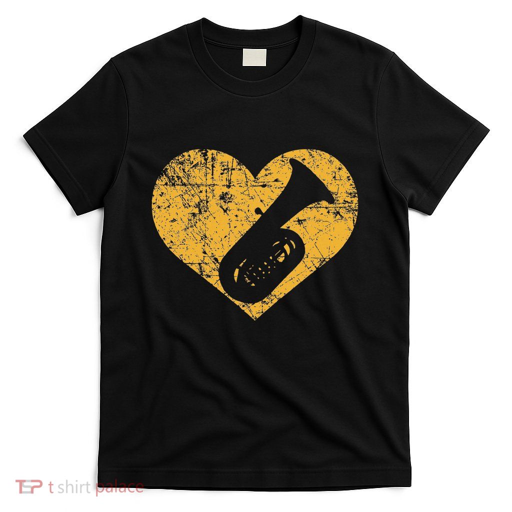 I Love Tuba Heart Funny Marching Band Jazz T-Shirt