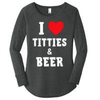 I Love Titties And Beer Funny Tittes And Beer Lovers Women's Perfect Tri Tunic Long Sleeve Shirt