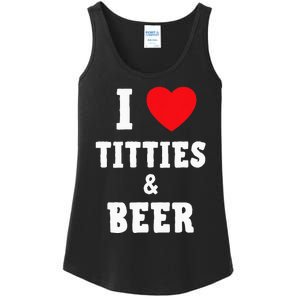 I Love Titties And Beer Funny Tittes And Beer Lovers Ladies Essential Tank