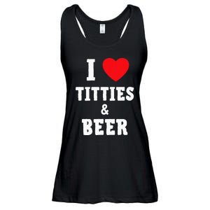 I Love Titties And Beer Funny Tittes And Beer Lovers Ladies Essential Flowy Tank