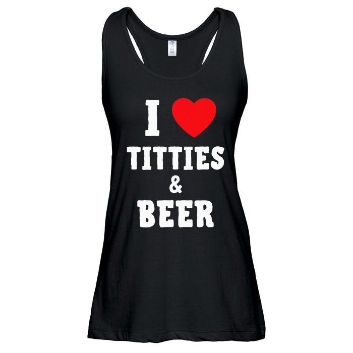 I Love Titties And Beer Funny Tittes And Beer Lovers Ladies Essential Flowy Tank