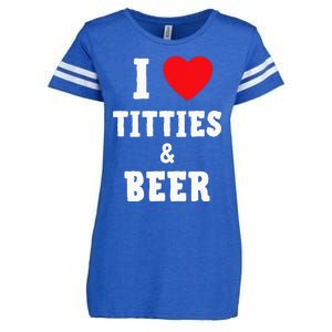 I Love Titties And Beer Funny Tittes And Beer Lovers Enza Ladies Jersey Football T-Shirt