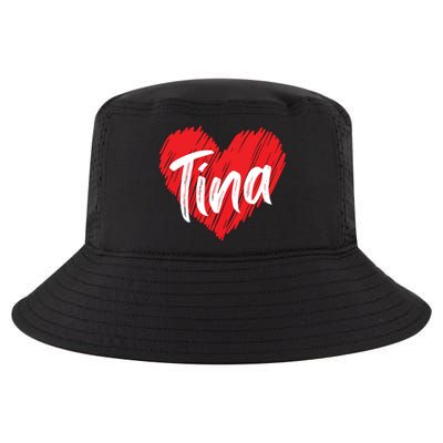 I Love Tina Heart Personalized Name Tina Cool Comfort Performance Bucket Hat