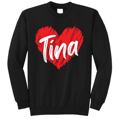 I Love Tina Heart Personalized Name Tina Sweatshirt