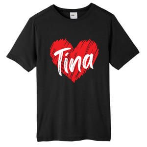 I Love Tina Heart Personalized Name Tina Tall Fusion ChromaSoft Performance T-Shirt