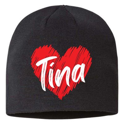 I Love Tina Heart Personalized Name Tina Sustainable Beanie