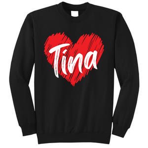 I Love Tina Heart Personalized Name Tina Tall Sweatshirt