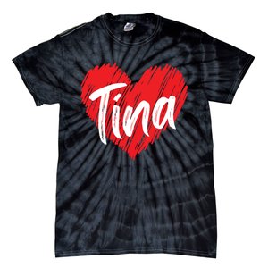 I Love Tina Heart Personalized Name Tina Tie-Dye T-Shirt