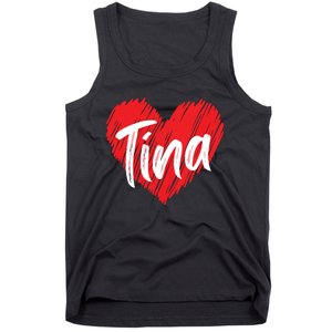 I Love Tina Heart Personalized Name Tina Tank Top