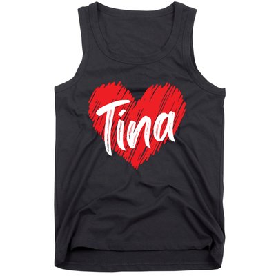 I Love Tina Heart Personalized Name Tina Tank Top