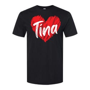 I Love Tina Heart Personalized Name Tina Softstyle CVC T-Shirt