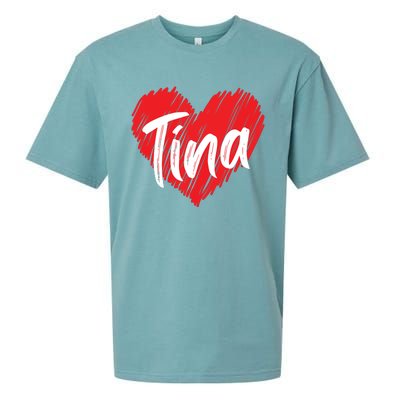 I Love Tina Heart Personalized Name Tina Sueded Cloud Jersey T-Shirt