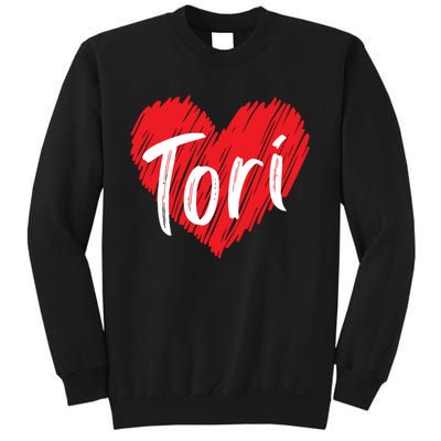 I Love Tori Heart First Name Tori Sweatshirt