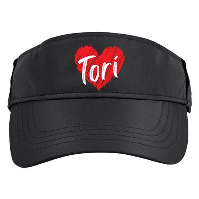 I Love Tori Heart First Name Tori Adult Drive Performance Visor