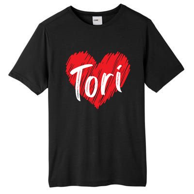 I Love Tori Heart First Name Tori Tall Fusion ChromaSoft Performance T-Shirt