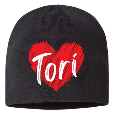 I Love Tori Heart First Name Tori Sustainable Beanie