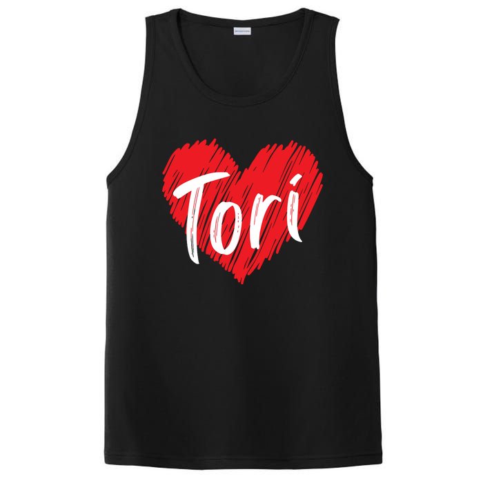 I Love Tori Heart First Name Tori PosiCharge Competitor Tank