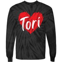 I Love Tori Heart First Name Tori Tie-Dye Long Sleeve Shirt