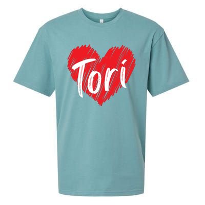 I Love Tori Heart First Name Tori Sueded Cloud Jersey T-Shirt