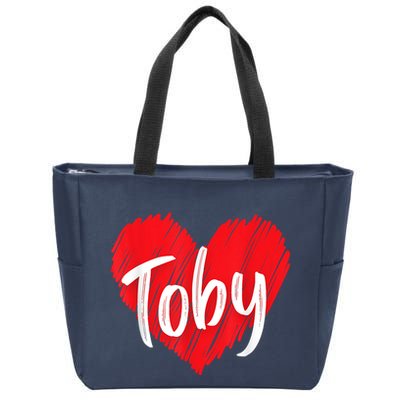 I Love Toby Heart Personalized Name Toby Zip Tote Bag