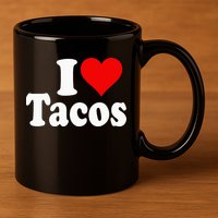 I LOVE TACOS I HEART TACOS 11oz C Handle Ceramic Mug