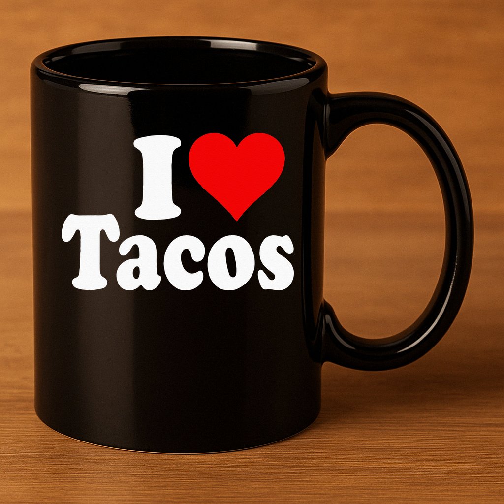I LOVE TACOS I HEART TACOS 11oz C Handle Ceramic Mug
