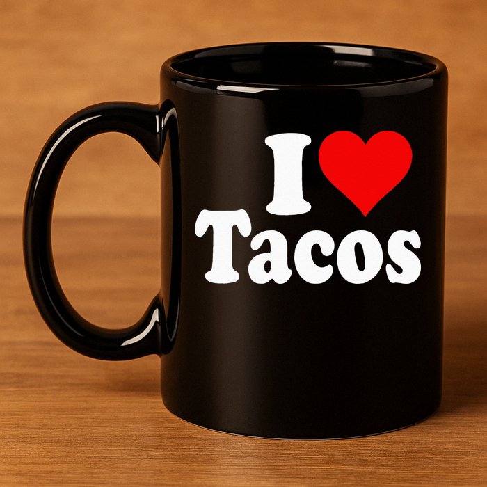 I LOVE TACOS I HEART TACOS 11oz C Handle Ceramic Mug