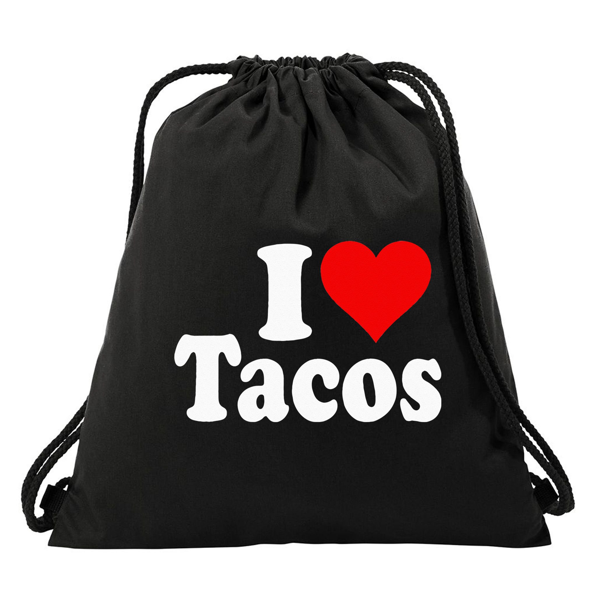 I LOVE TACOS I HEART TACOS Drawstring Bag
