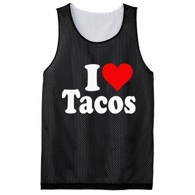 I LOVE TACOS I HEART TACOS Mesh Reversible Basketball Jersey Tank