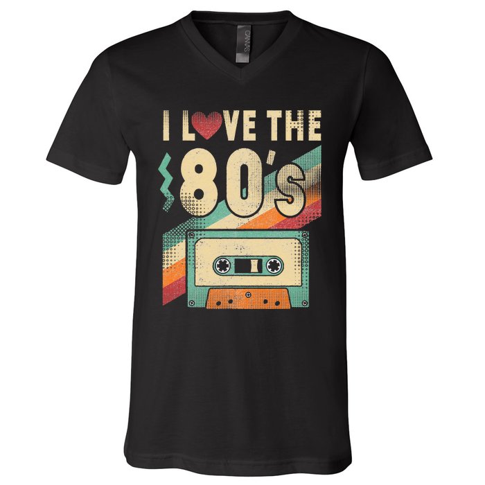 I Love The 80s 80s Vintage Clothes For Women And Men V-Neck T-Shirt