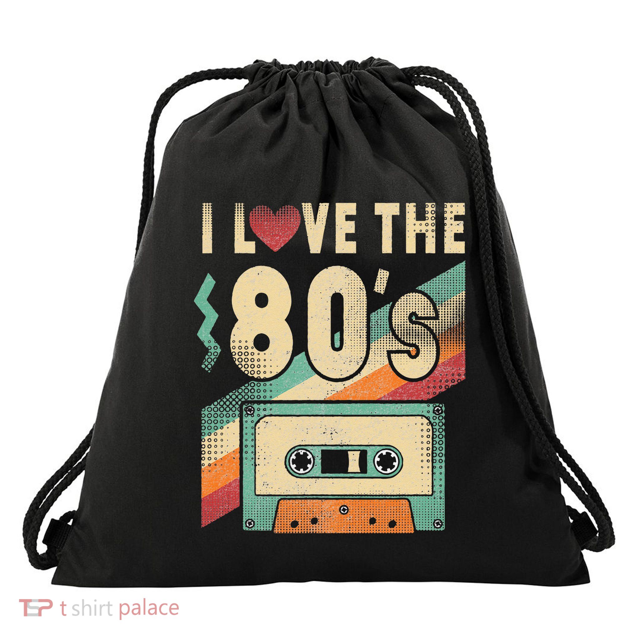 I Love The 80s 80s Vintage Clothes For Women And Men Drawstring Bag