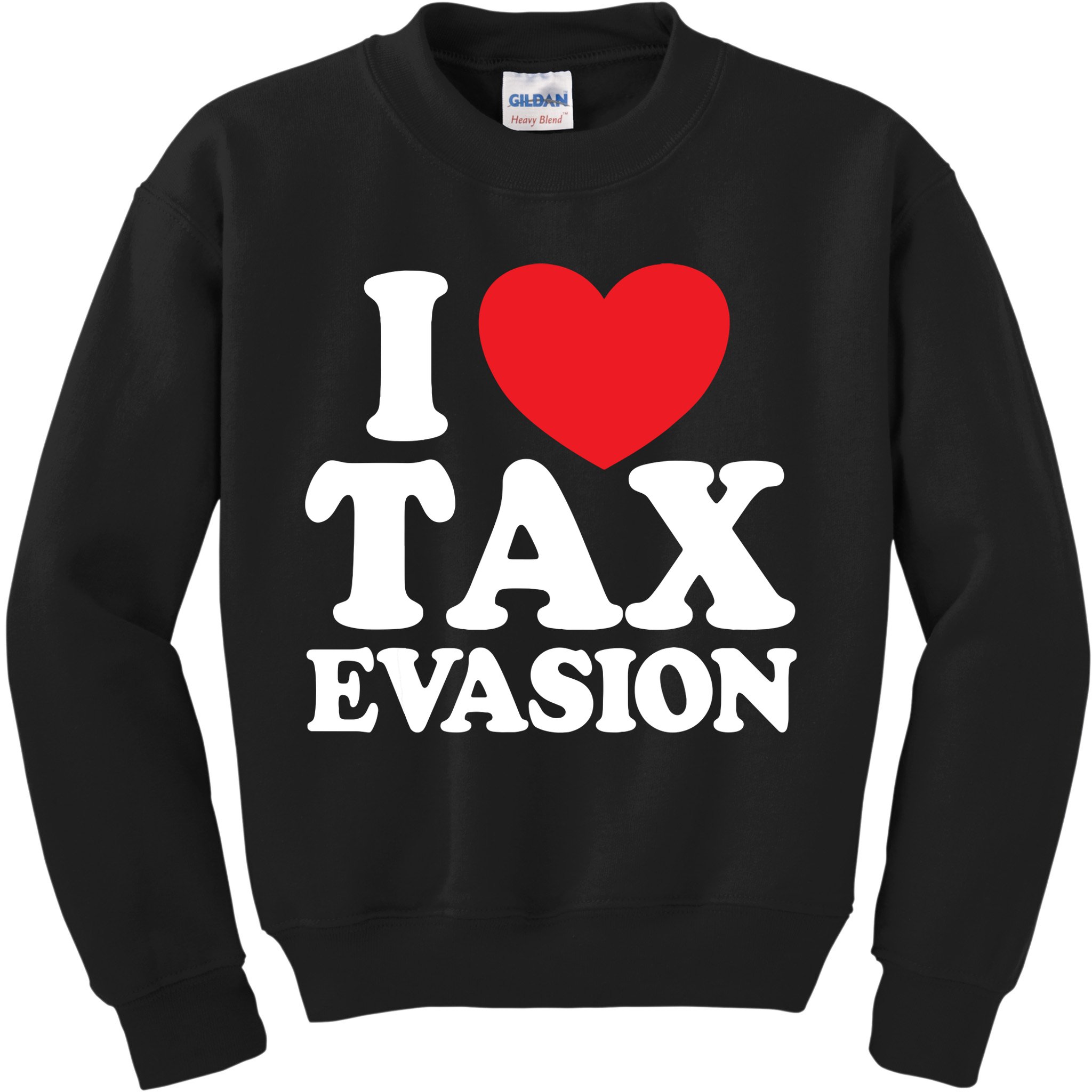 I Love Tax Evasion Funny Commit Tax Fraud I Love Tax Evasion Kids Sweatshirt