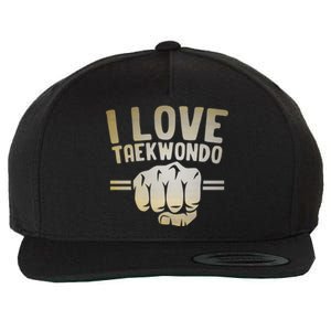 I Love Taekwondo Player Martial Artist Martial Arts Tkd Gift Wool Snapback Cap