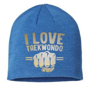 I Love Taekwondo Player Martial Artist Martial Arts Tkd Gift Sustainable Beanie