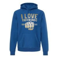 I Love Taekwondo Player Martial Artist Martial Arts Tkd Gift Premium Hoodie