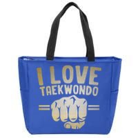 I Love Taekwondo Player Martial Artist Martial Arts Tkd Gift Zip Tote Bag