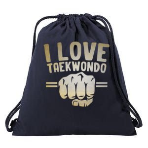 I Love Taekwondo Player Martial Artist Martial Arts Tkd Gift Drawstring Bag