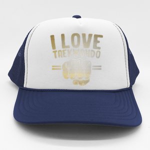 I Love Taekwondo Player Martial Artist Martial Arts Tkd Gift Trucker Hat