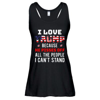 I Love Trump Because He Pisses Off The People I CanT Stand Ladies Essential Flowy Tank